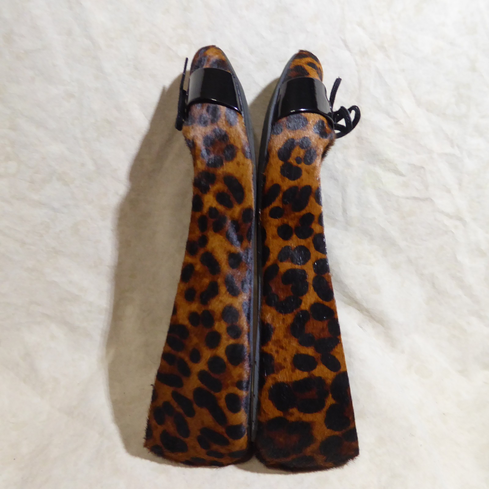 🥿 Kenneth Cole Reaction Ballet Flats sz 9.5 M Leopard Calf Hair; Bow Straps