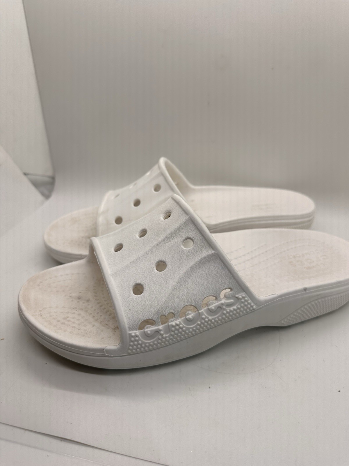 Crocs Baya II Slide Sandals White Womens 8 Mens 6 Comfort Slip On