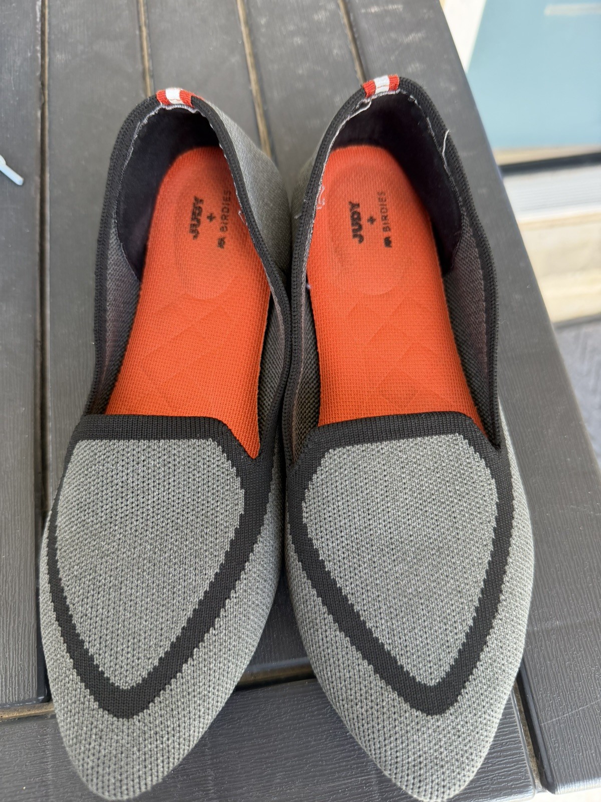 Judy + Birdies The Blackbird Heather Gray Knit Fabric Loafer Women’s Size 7.5