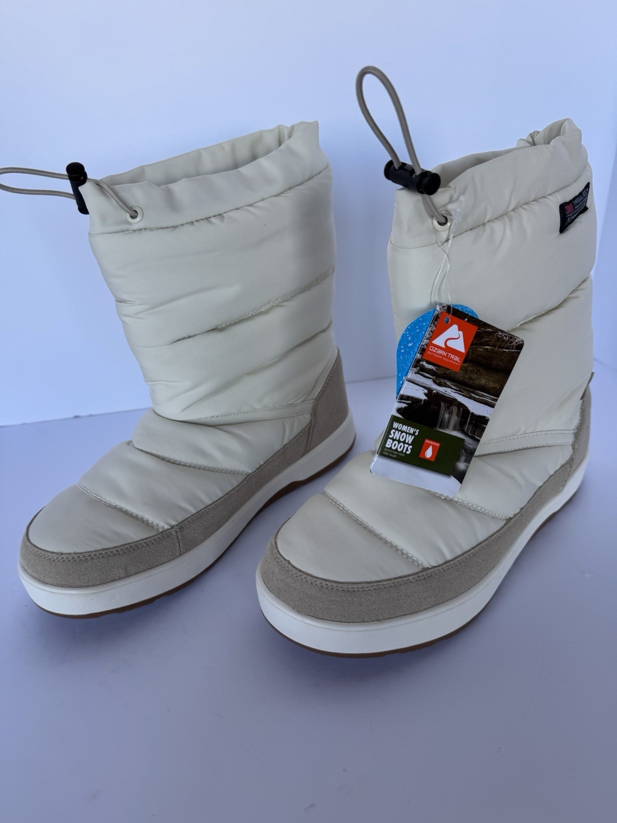 OZARK TRAIL WOMENS SZ 8M SNOW BOOTS, 3M THINSULATE, PULL ON, NEW, RETAIL $50