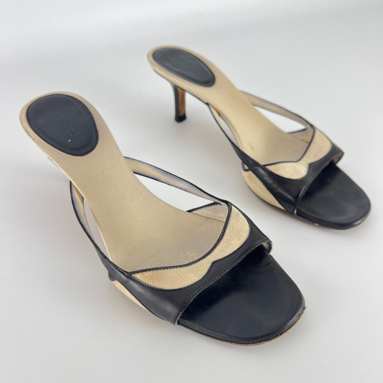 Gucci | Auth Tom Ford Era Vintage Black Leather Sandal Slide Mules (37)