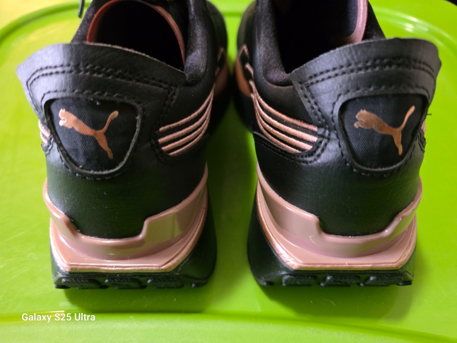 PUMA Women’s Cruise Rider Metallic Sneakers Size 10- Color: Black/Rose Gold