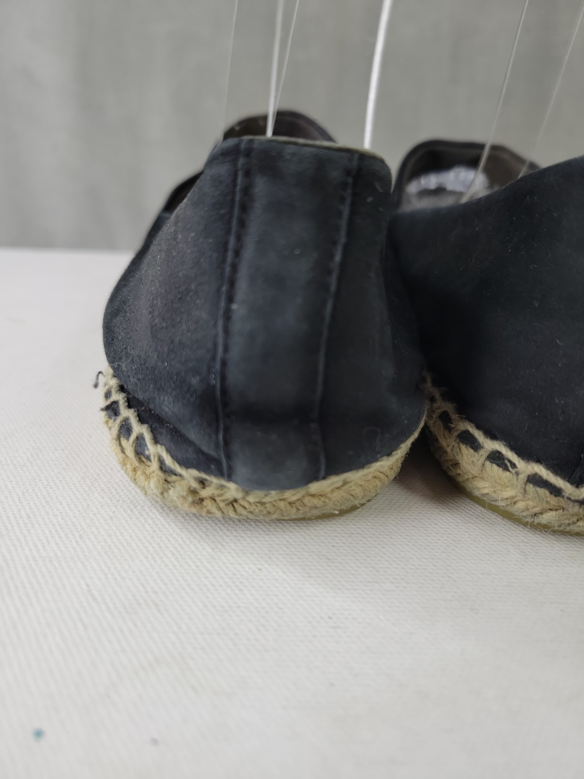 Tory Burch Women’s Black Leather Eleanor Tonal Logo Espadrilles Shoes Size 10.5