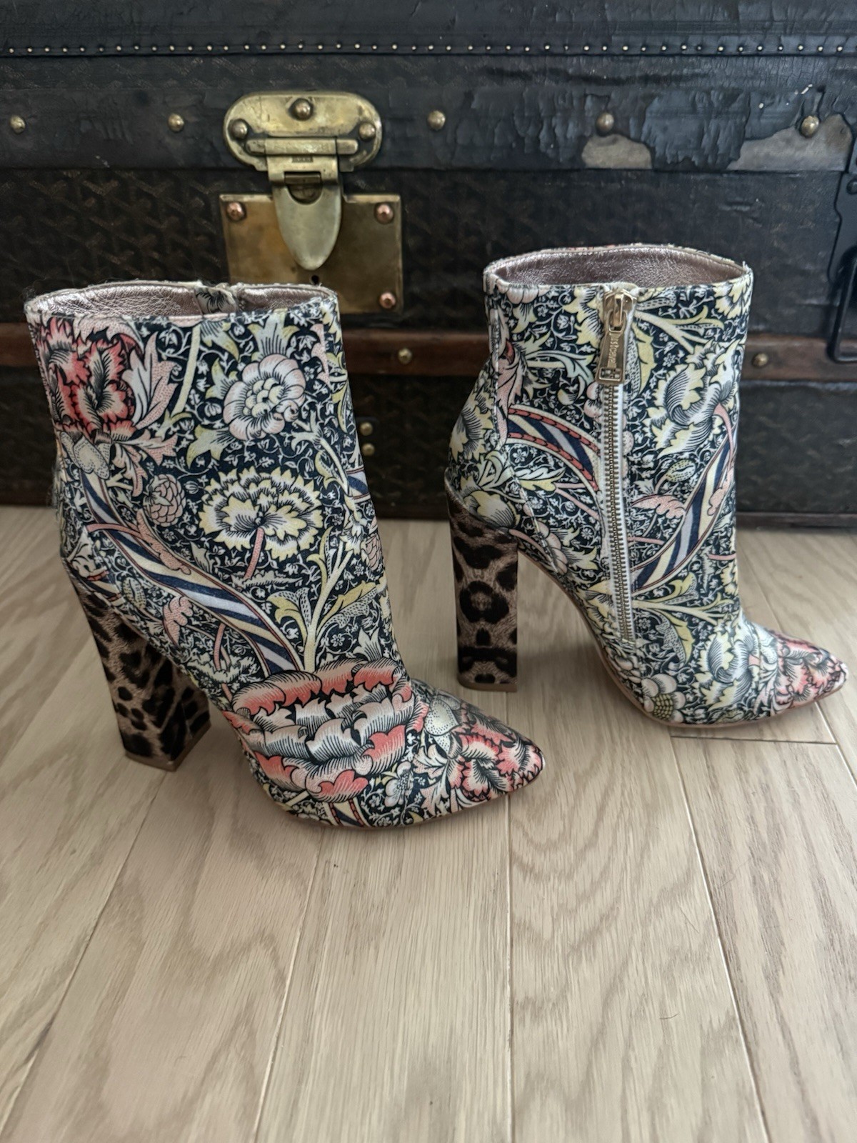 Just Cavalli Booties Leopard And William Morris Print 39