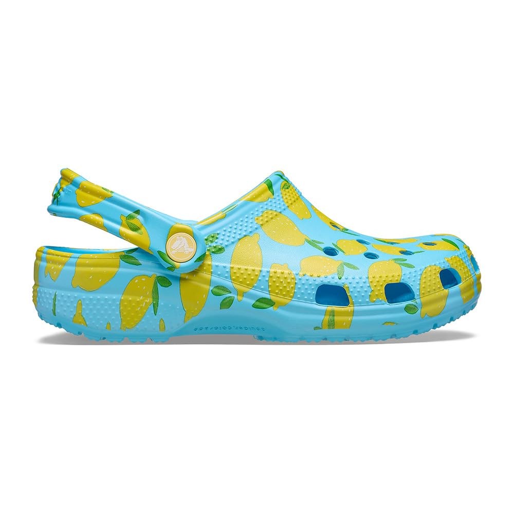 Crocs Womens’ Classic Fresh Fruits Clogs – Blue/Yellow