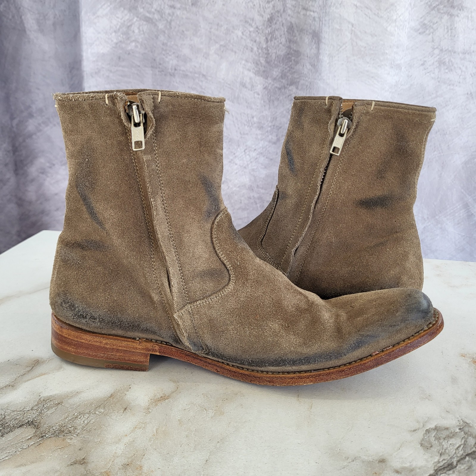 N.D.C Tusitania Hand Made Suede Zip Up Boots Women’s Size 39 Tan