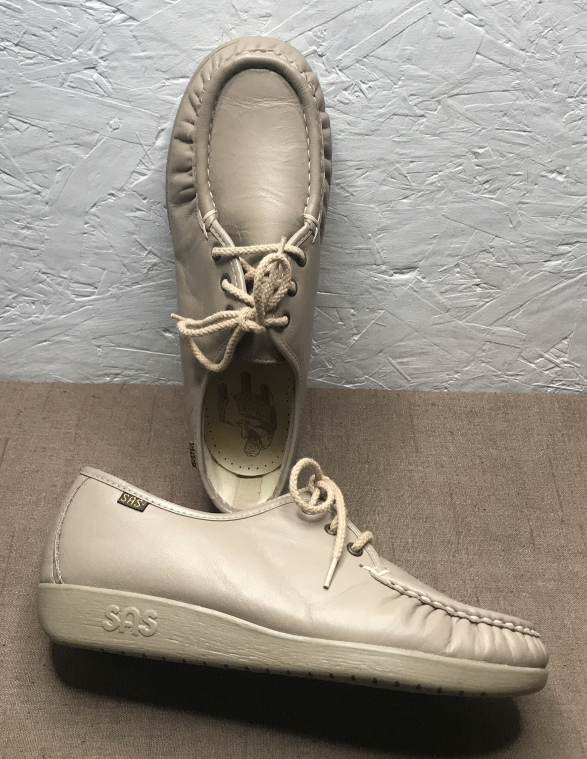 *See Description SAS Siesta Women’s Lace Up Shoes 8W Tan Leather USA Handsewn