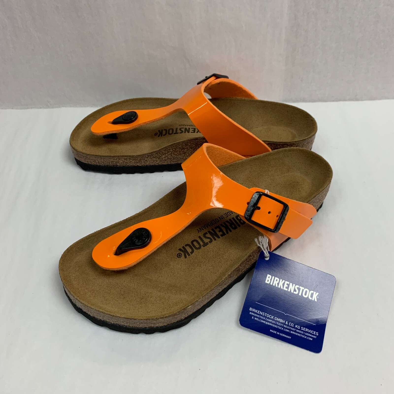 Birkenstock New w/ Box Gizeh Patent Marygold Birko Flor Patent Reg Select Size