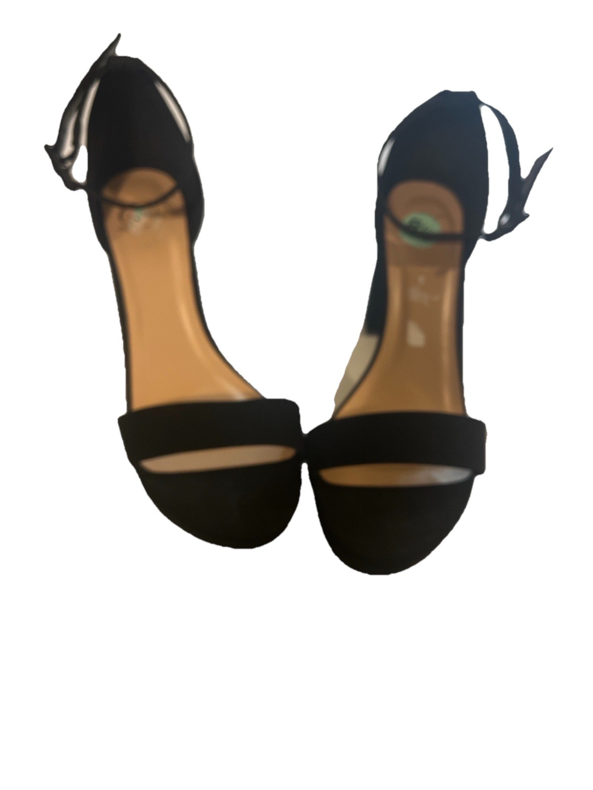 De Blossom Black Platform Sandals Heels Womens 8.5 Chunky Block Heel Dressy
