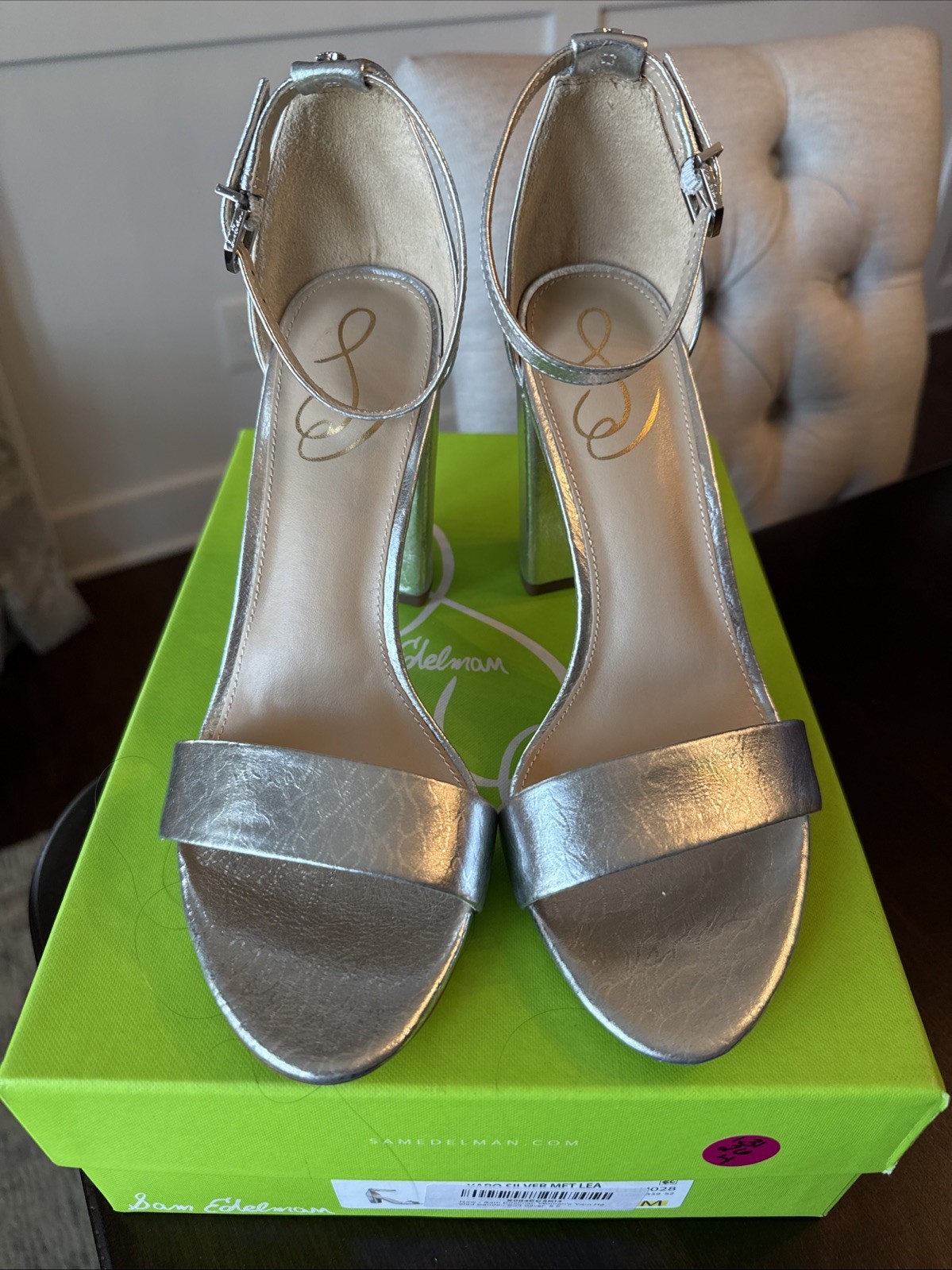 Women’s Size 8.5 Sam Edelman Yaro Silver Heels