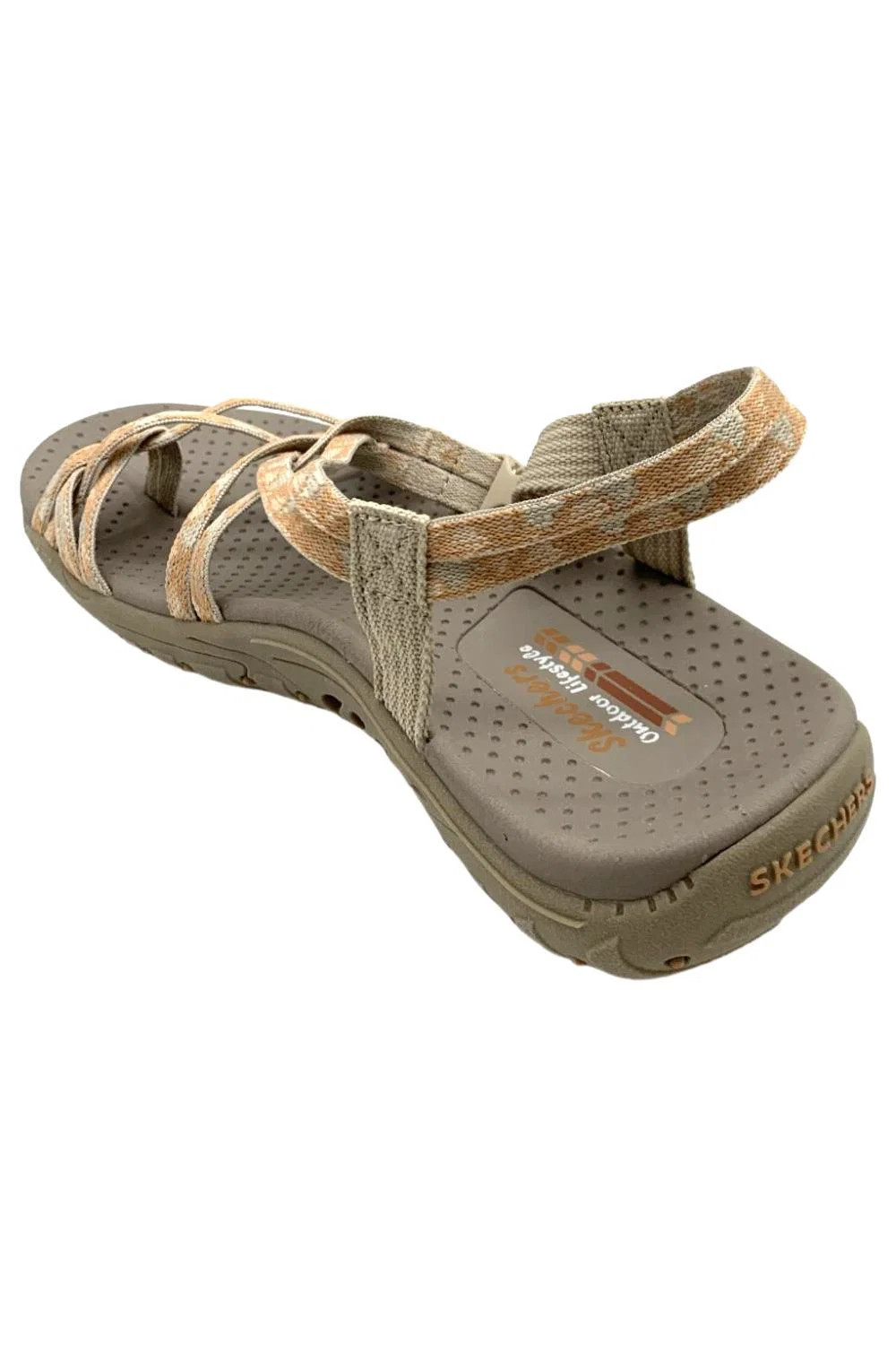 Skechers Women’s Reggae Positive Space Strappy Slingback Sandals Taupe