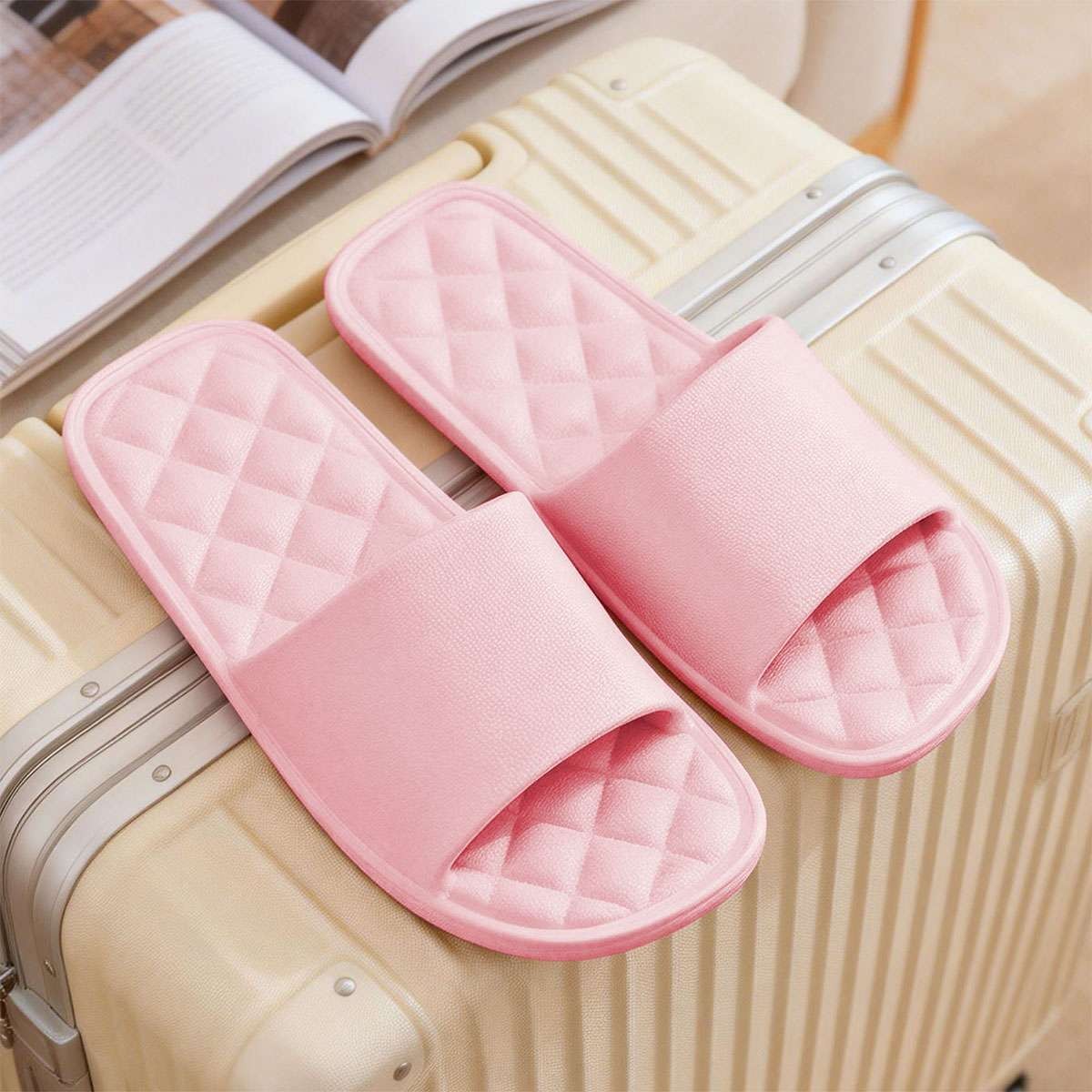 Non Slip Shower Plastic Slippers Couple Unisex Indoor Hotel Bathroom Sandals EVA