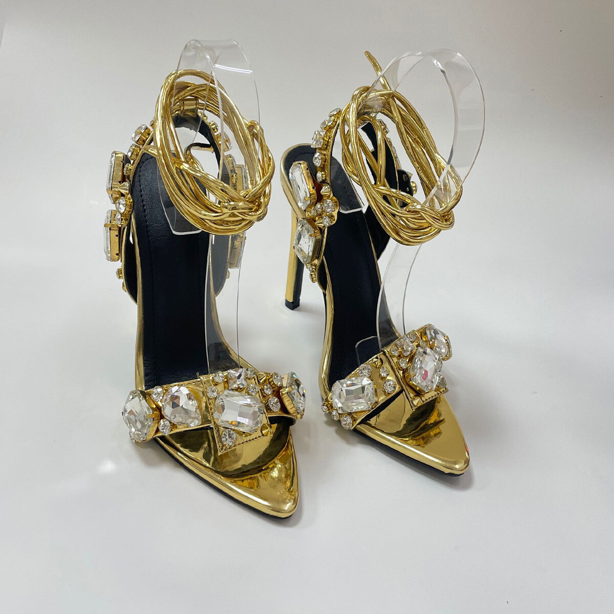 Women’s High Heel Rhinestones Open Toe Evening Ball Gown Sandal Dress Shoes Lady