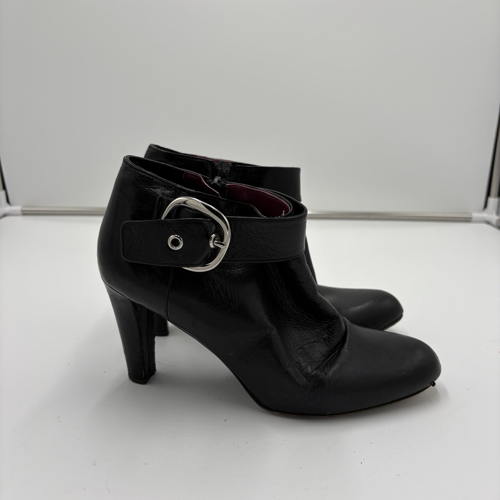 Coach Nicolete Vtg Black Leather Boot Bootie Whimsigoth Moto Buckle Women’s 8.5