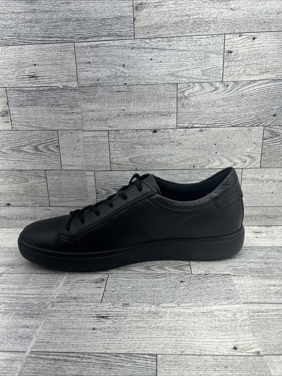 Ecco Soft 7 Mono 2.0 Black Leather Lace Up Casual Sneaker Women EU 40 US 9-9.5