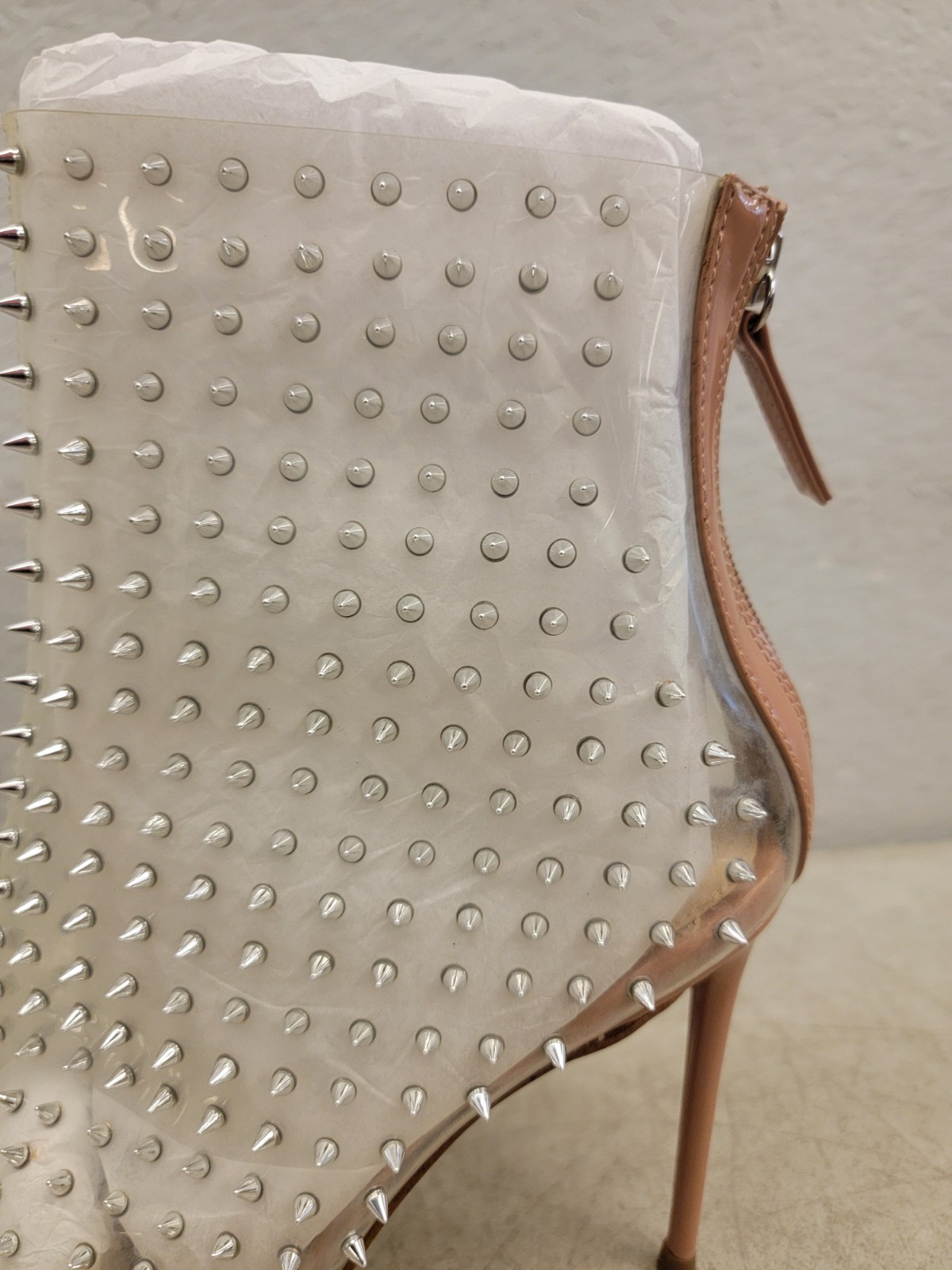 STEVE MADDEN VIA-S CLEAR BOOTIE SZ 10M