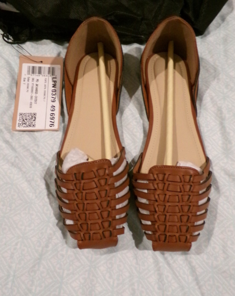 Just Fab Lucita Flats Closed Toe Cognac Size 7