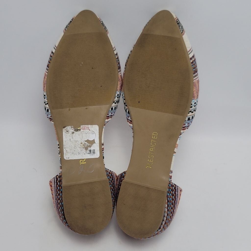 Women’s Restricted Multicolor Woven D’orsay Pointed Toe Flat Shoes Size 9