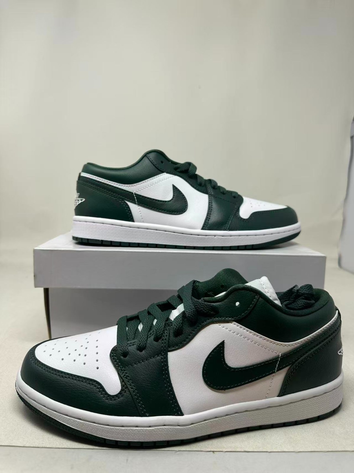 NEW DC0774-113 Nike Air Jordan 1 Low Galactic Jade White Khaki Forrest (Women’s)