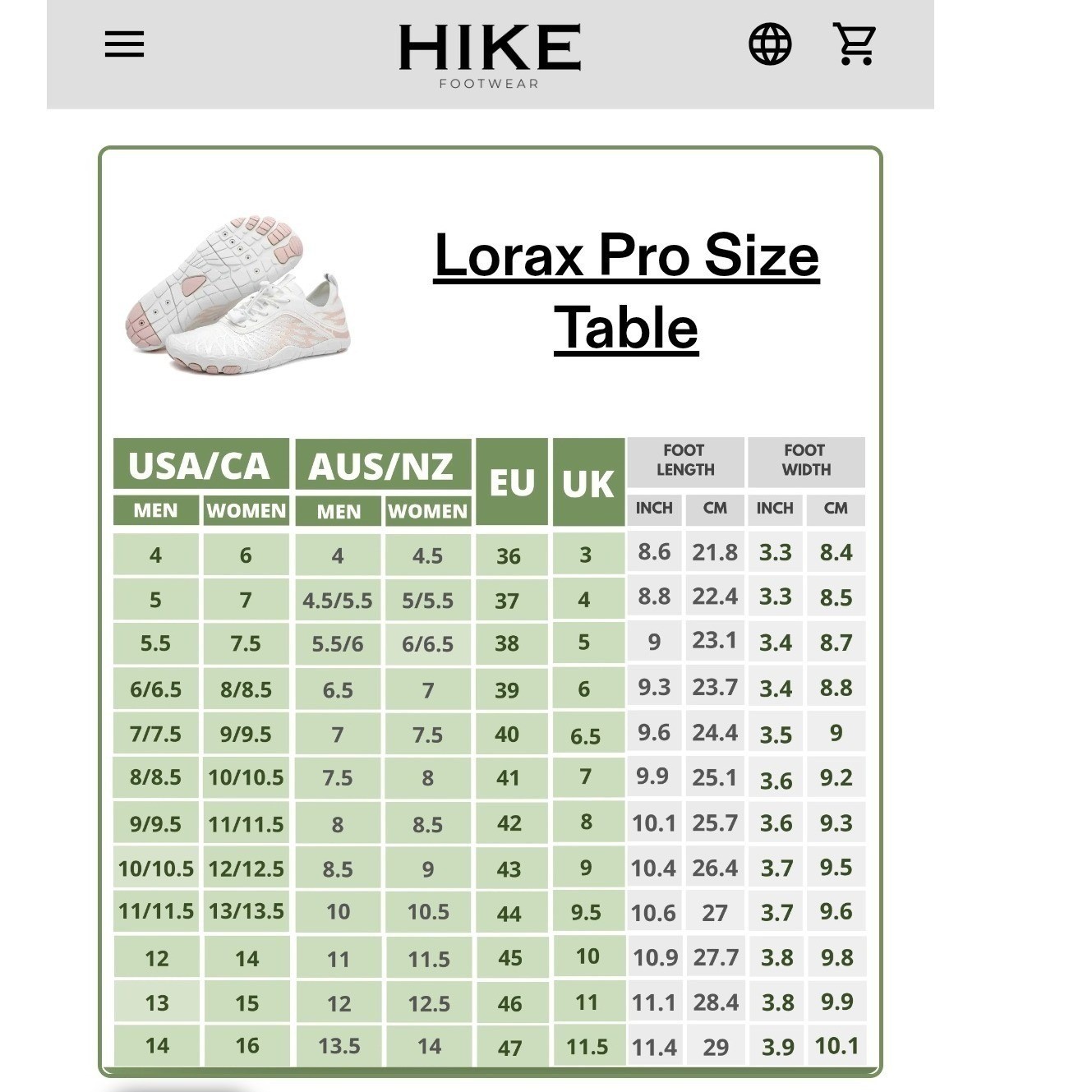 NWT Hike Footwear Lorax Pro Barefoot shoes Black/Grey Unisex EU 40/ us 9