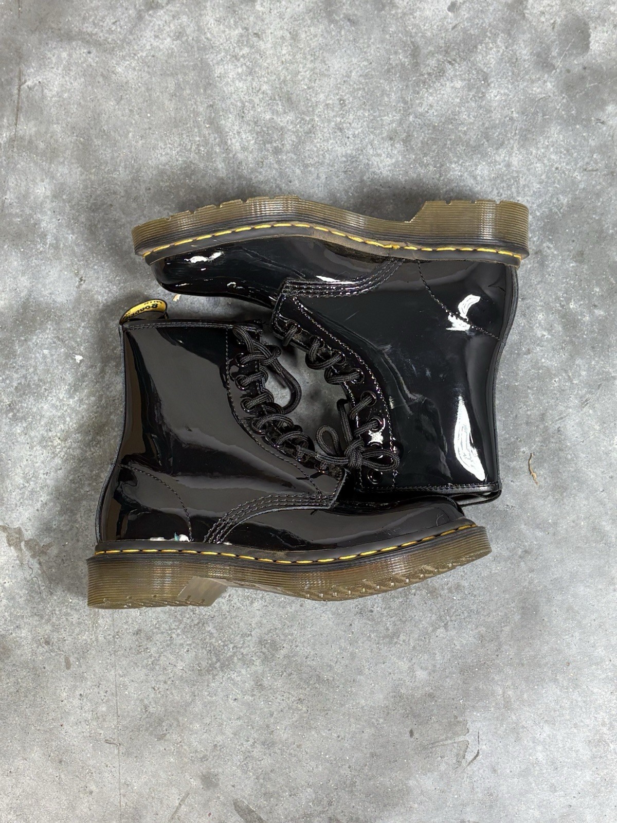 Dr. Martens 1460 Black Leather 8-Eye Lace Up Combat Boots W Size 6 M Size 5