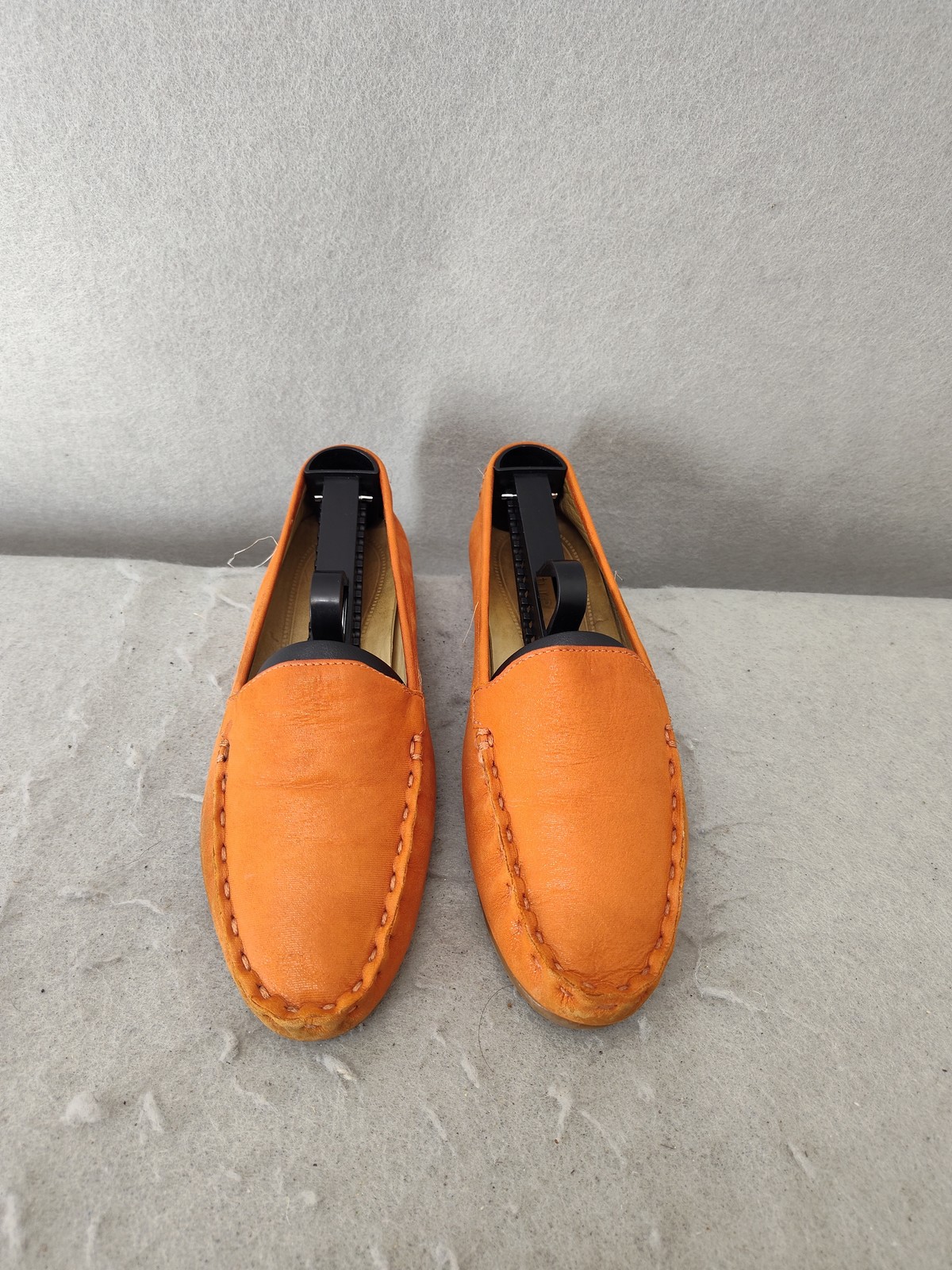 Nurture Women Loafers 6.5 Orange Leather Slip On Flats Comfort Shoes Made Brazil