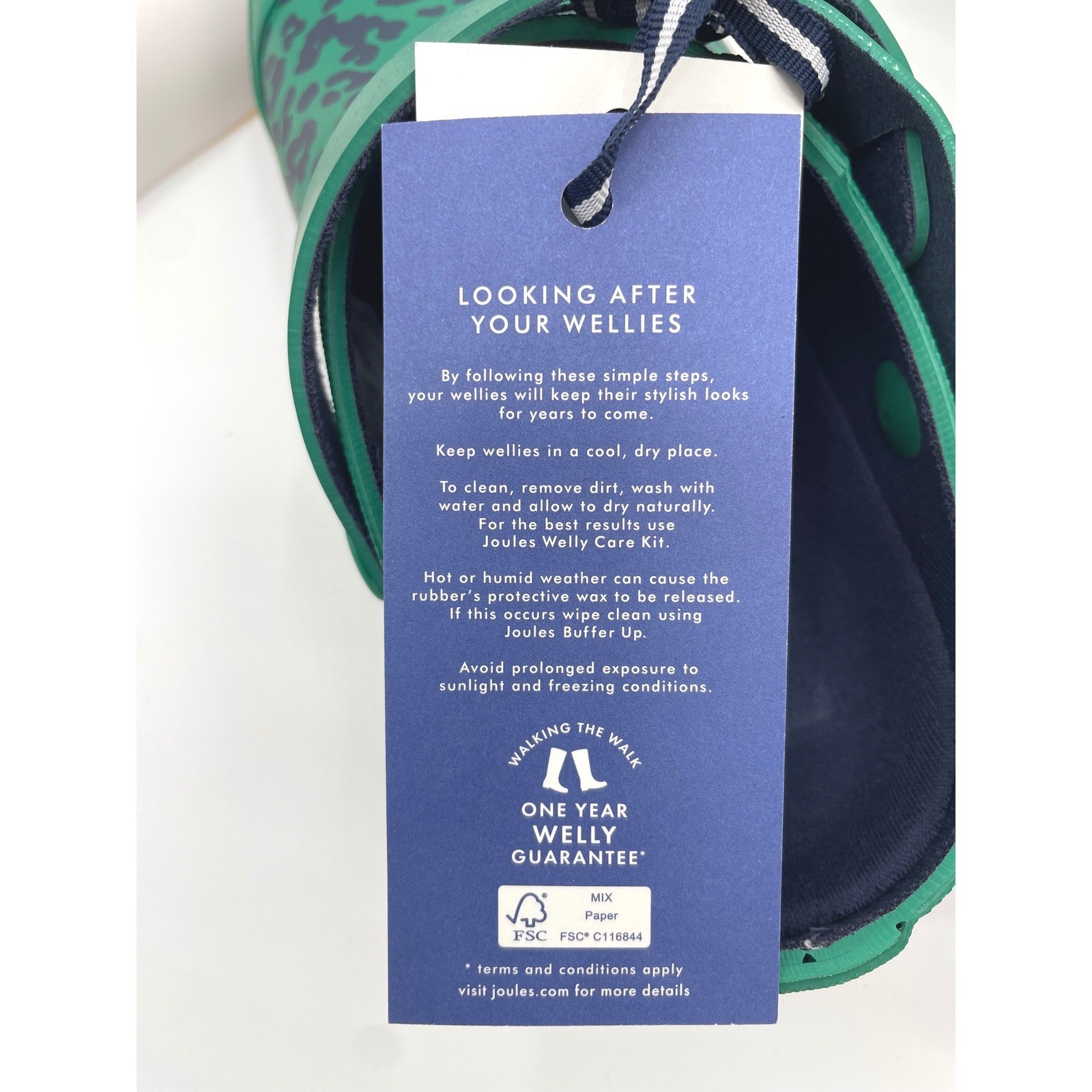 Joules Welly Clog Womens 7 Green Rubber Leopard Print Waterproof Rain Garden