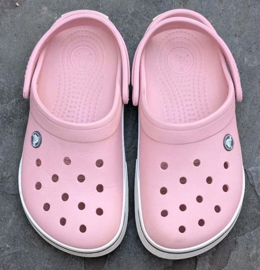 Crocs Lt Pink Women’s 6 Men’s 4 Baya Band Classic Comfort Clogg Slingback Shoes