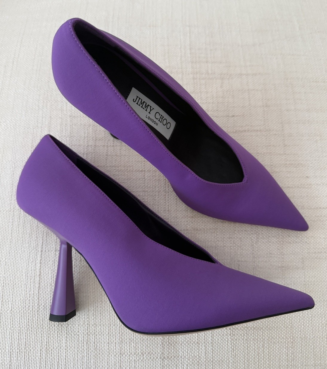Jimmy Choo Maryanne 100 Purple High Neck Heel Shoes Fabric Size 36 NEW WITH BOX