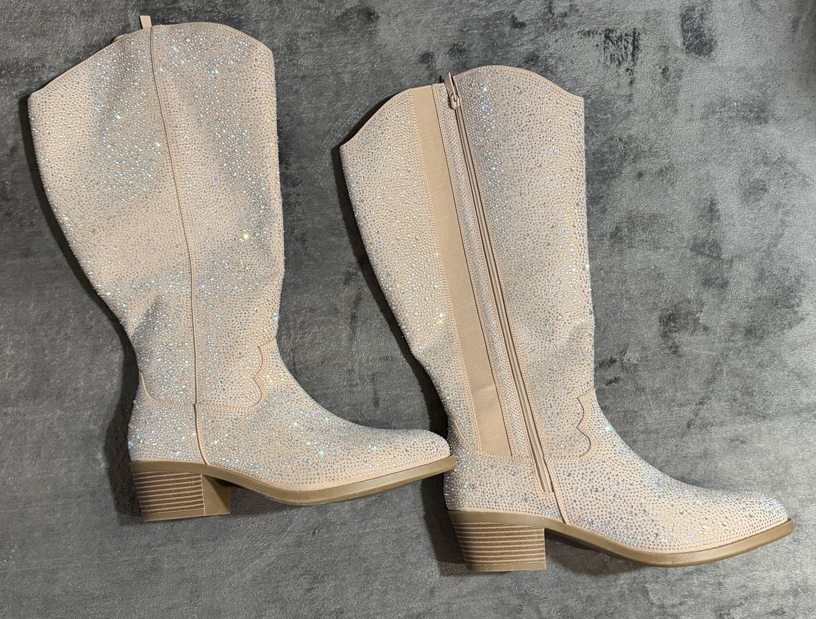 Torrid Embellished Knee High Boot Clear Size 8WW New W/O Box