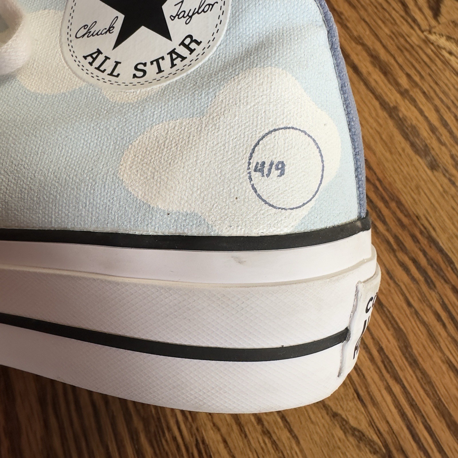 Converse Lift Platform Cloud Print Shoes Women’s Size 8 Custom Deacs Design