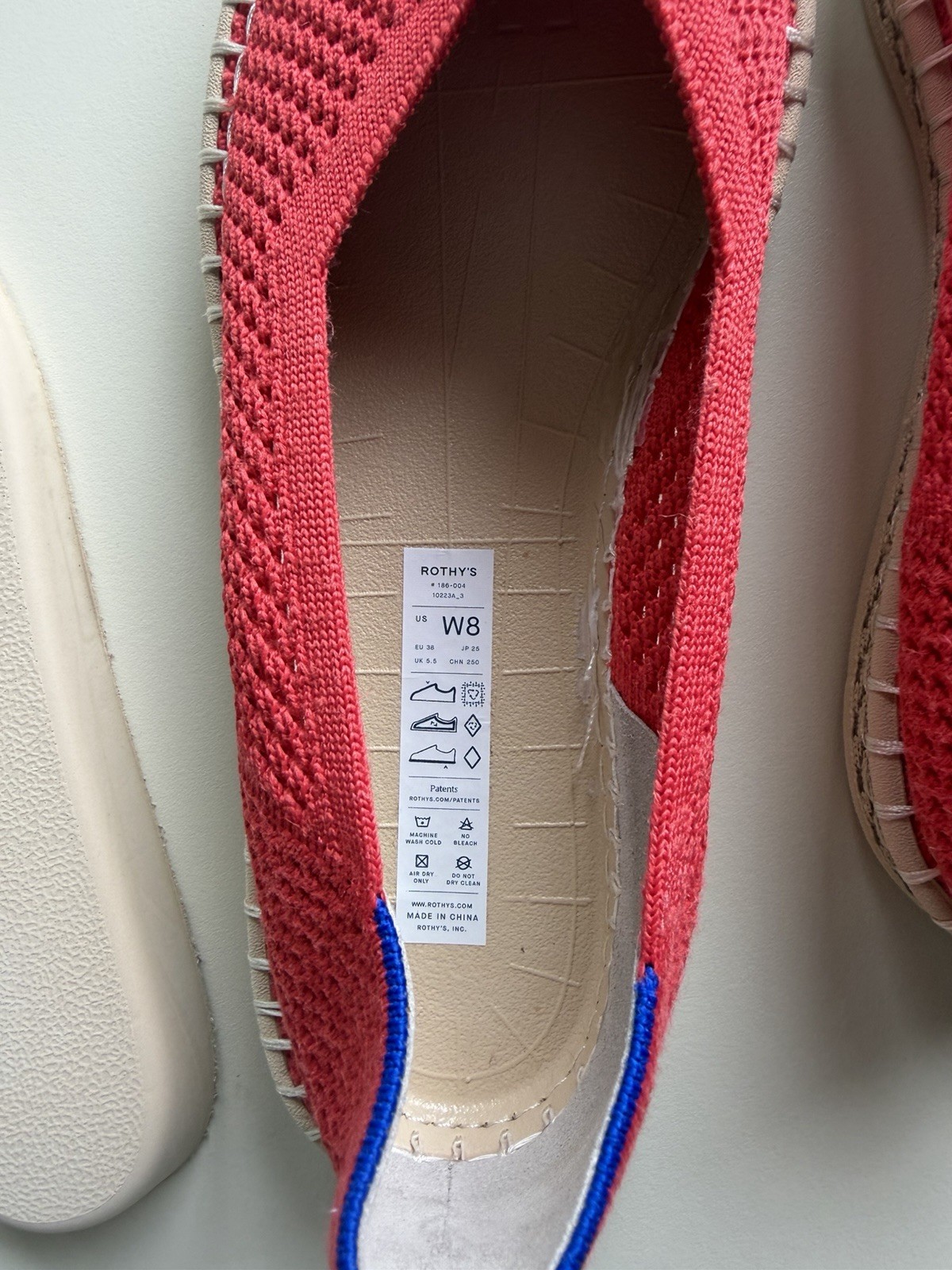 Rothy’s The Espadrille Flats Reddish Knit Slip-On Shoes Size 8