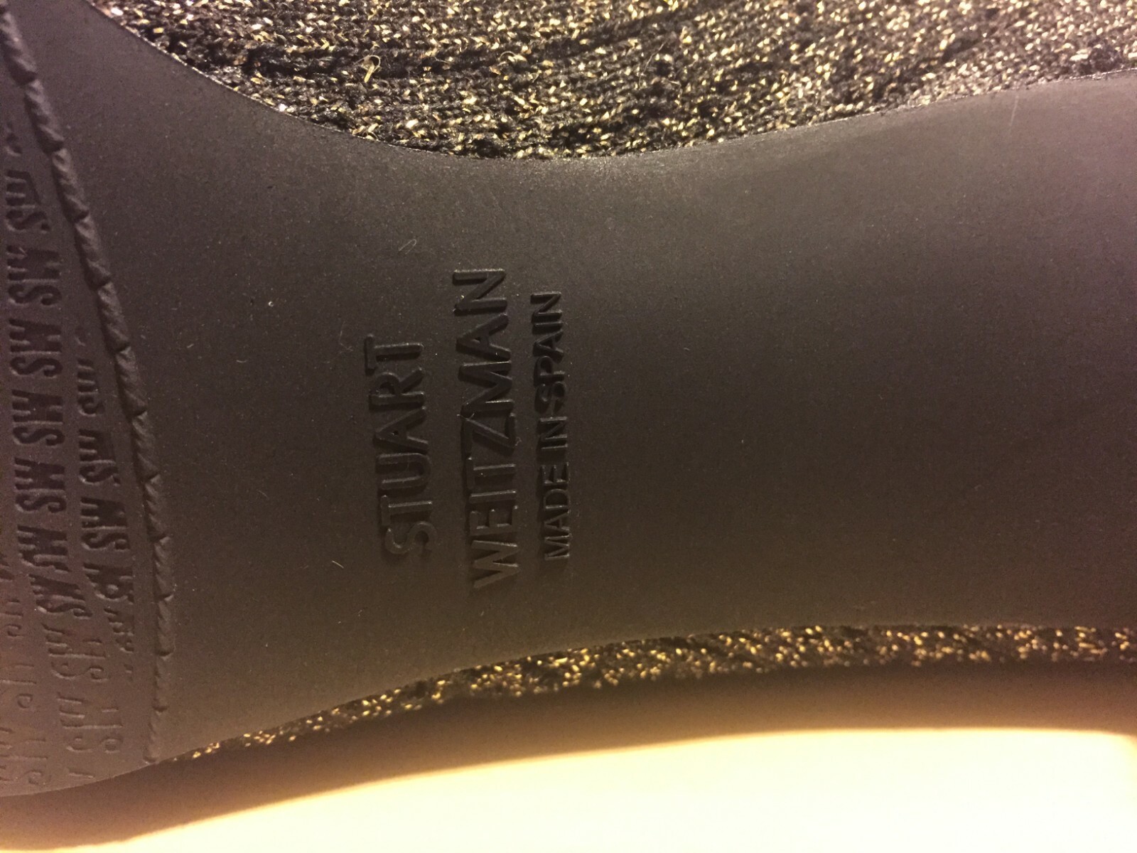 NEW $575 Stuart Weitzman Women’s Waverly Sock Bootie Black Gold US 7.5 M