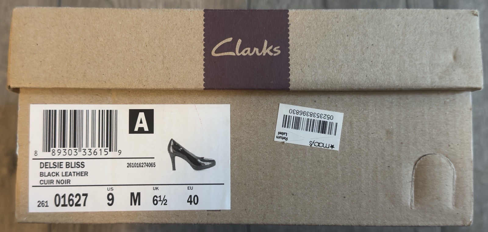 Clarks Women’s Black Leather Platform Pumps Round Toe Slip-On US 9 M