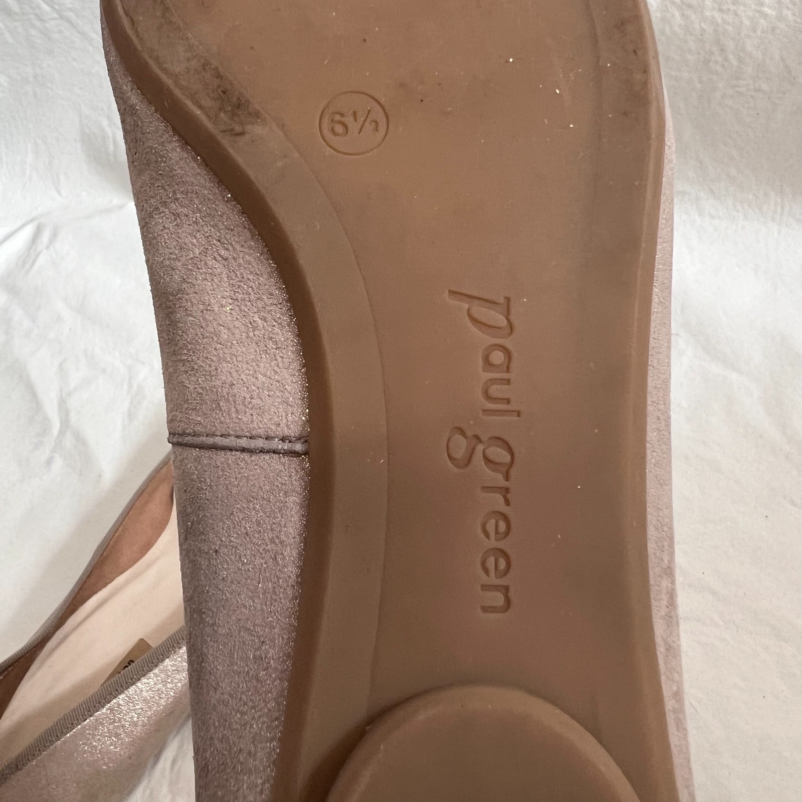 Paul Green Ballet Flats Ursula beige Cashmere Suede Metallic UK 6.5 US 9 shoes