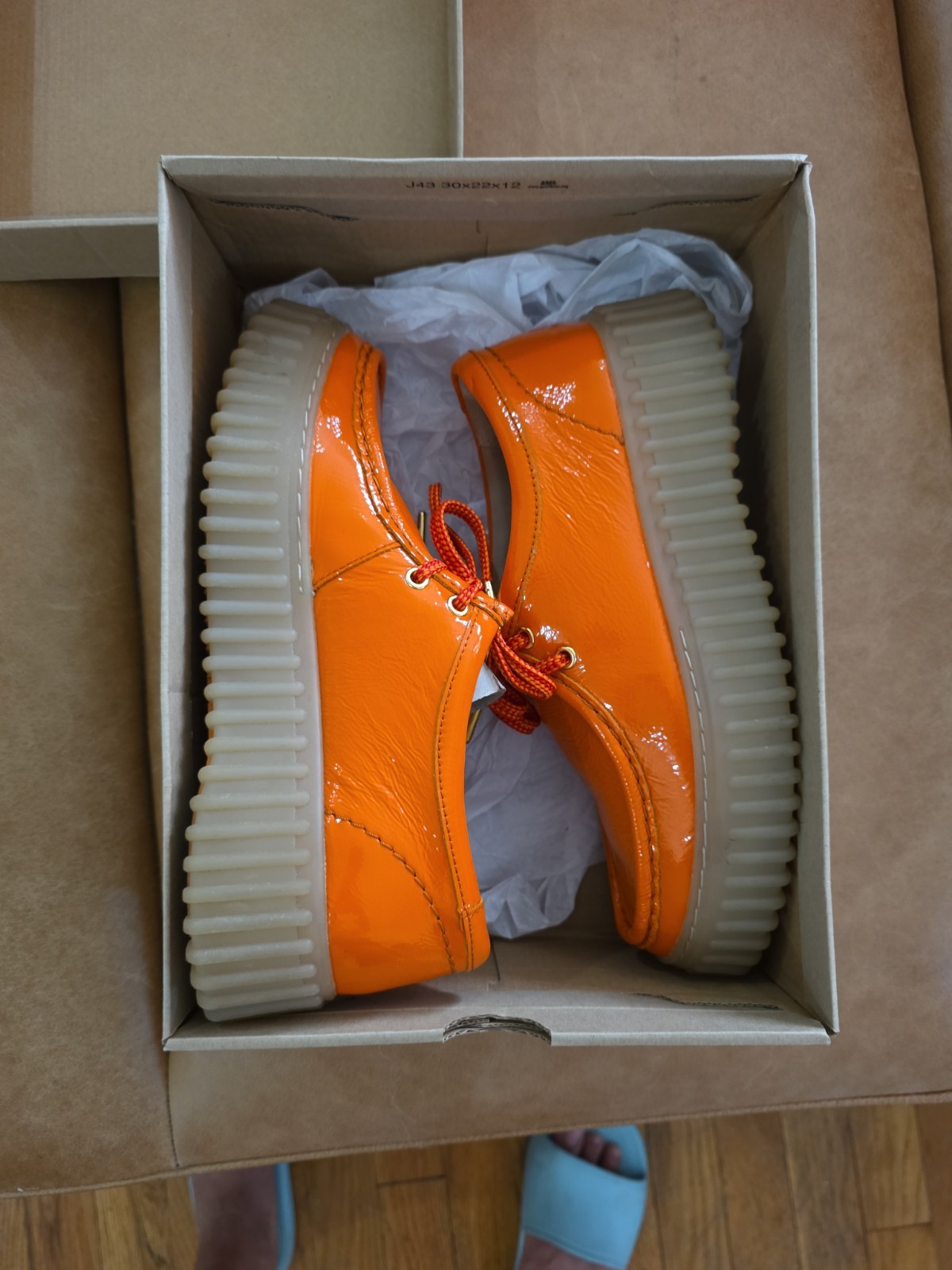Clark’s Collection Torhill Bee Bright ORANGE Patent Leather UK 5.5 EUR 39