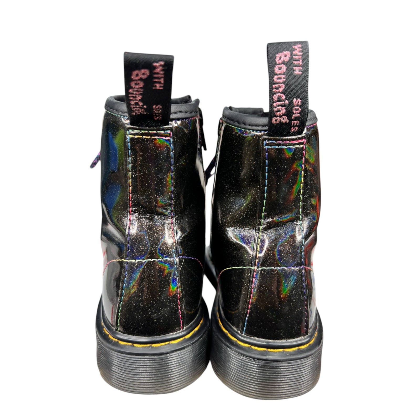 Dr. Martens Unisex 1460 J Black Light Show Rainbow Combat Boot Size M 4 W 5