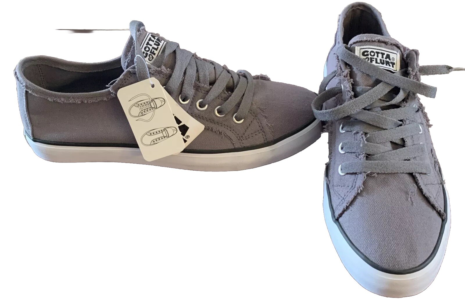 Gotta Flurt Women’s Size 9.5 Grey &White Solid Color Cap Toe New Sneakers