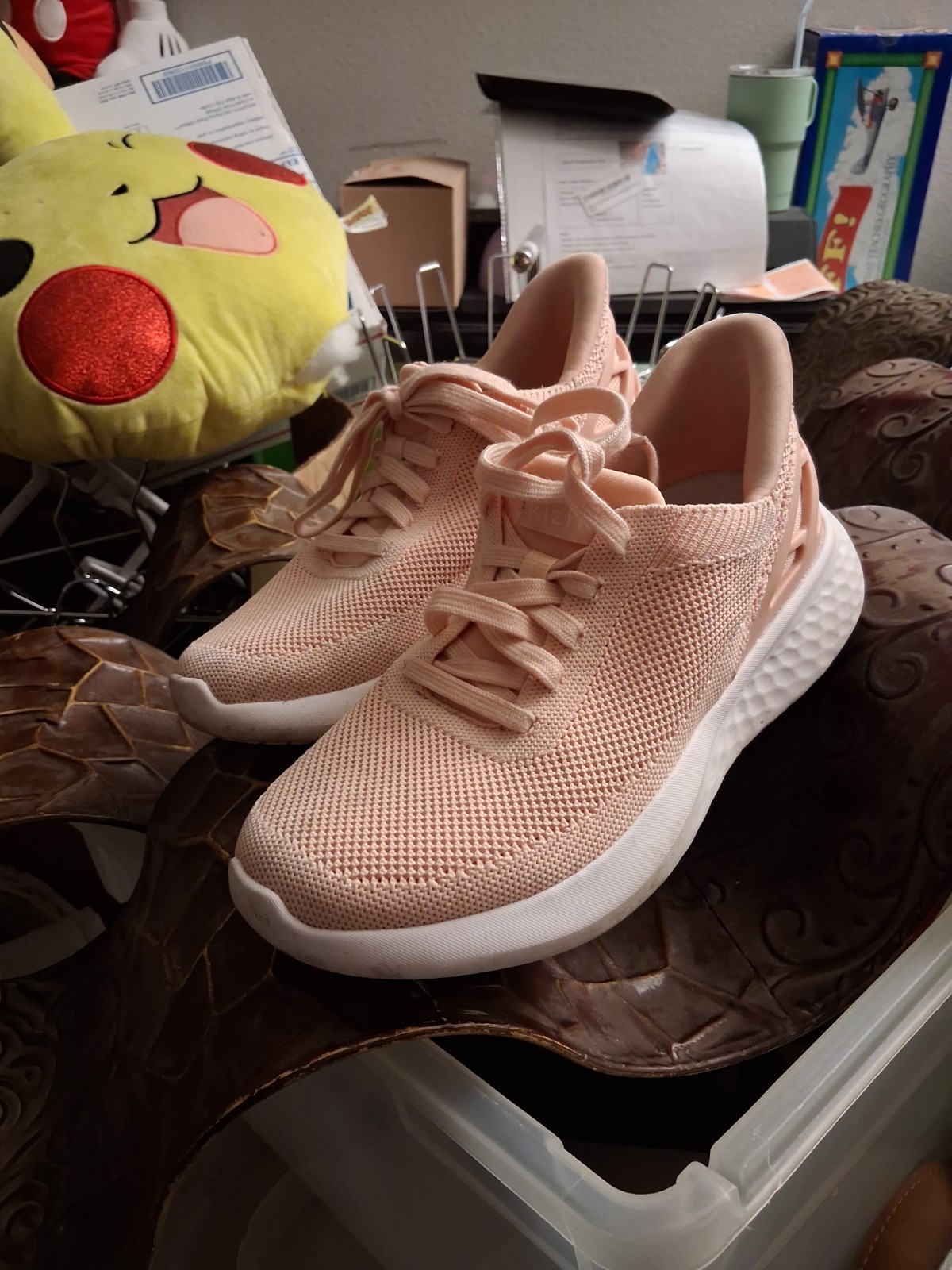 Kizik Womens Pink Low Top Lace-Up Athletic Sneakers, Solid, Casual/Activewear