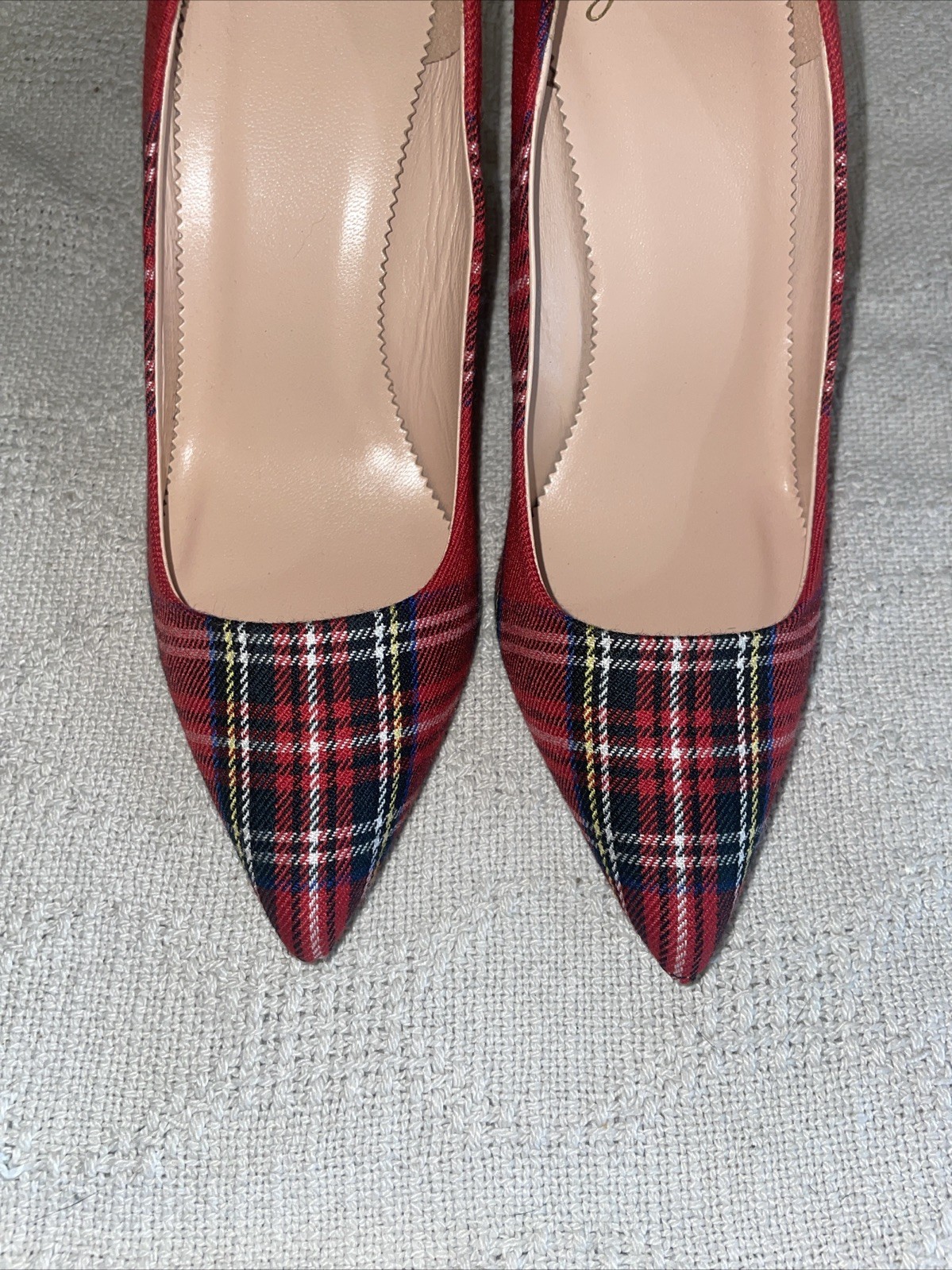 J. Crew Women’s Dress Heels Size 6 B Red Plaid Business Formal Going out NWOB