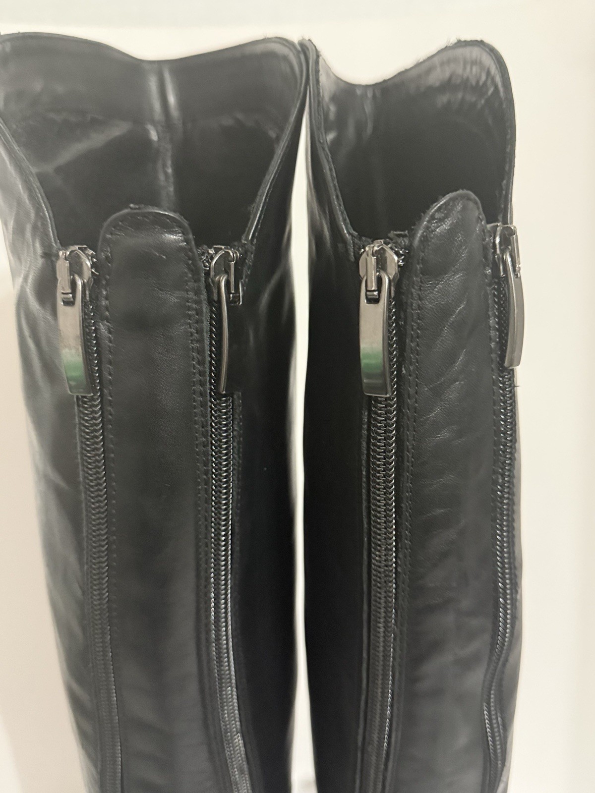 Stelle Monelle Women’s Black Leather Zip up Riding Boots 38 (US 7 1/2-8)