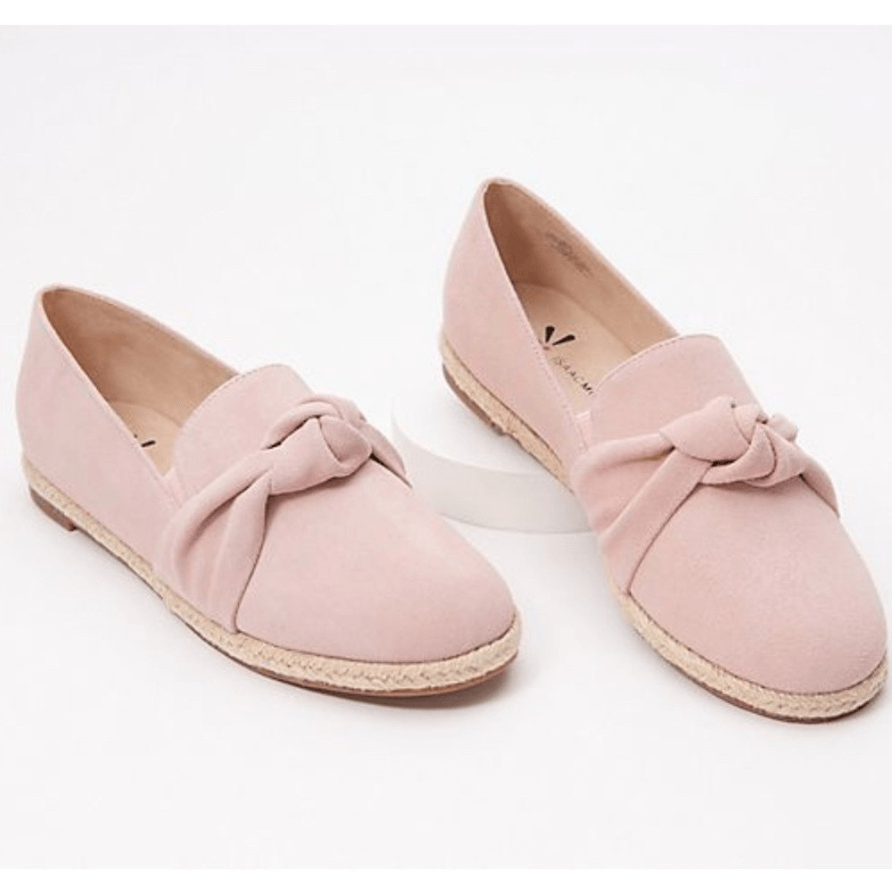 NIB Isaac Mizrahi Women’s Pink Knotted Slip On Espadrille Flat Shoes- Size 7.5