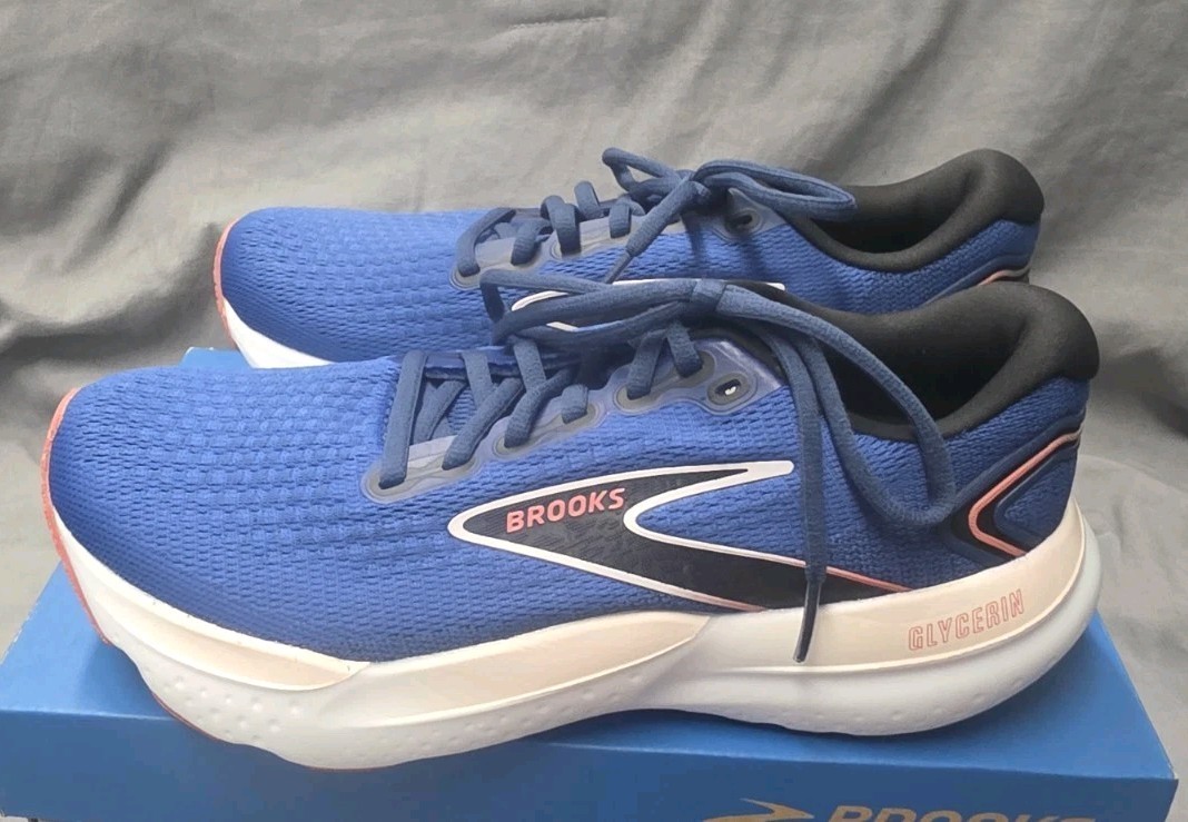 Brooks Glycerin GTS 21 Running Shoes Blue Pink Women Size 8 NWB
