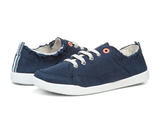 VIONIC Beach Pismo Casual Sneaker Navy Canvas Color, New, All Size