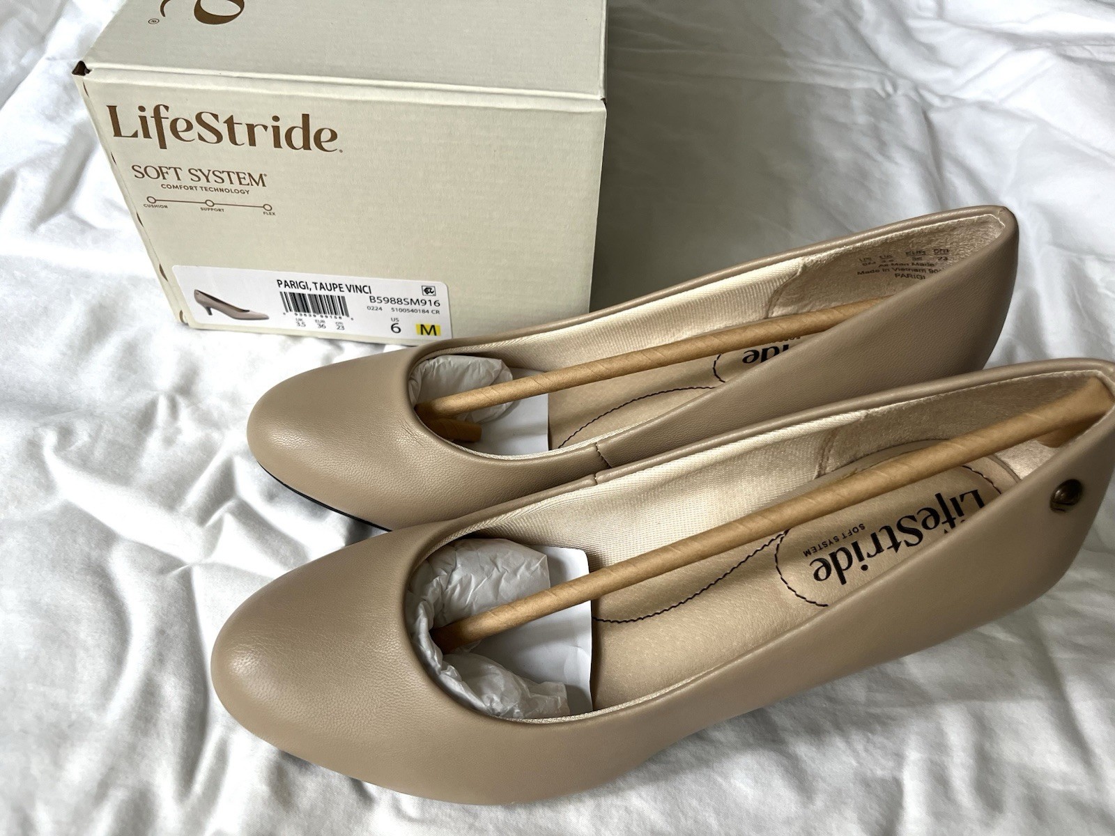 LifeStride Parigi Pumps Taupe Vinci Dress Comfort Heels Women’s 6M-Never Worn