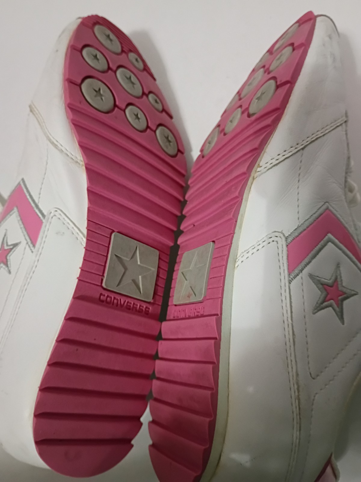 Converse Shoes All Star Athletic White/Pink Sneakers Women 8.5 Men 7 Track Run