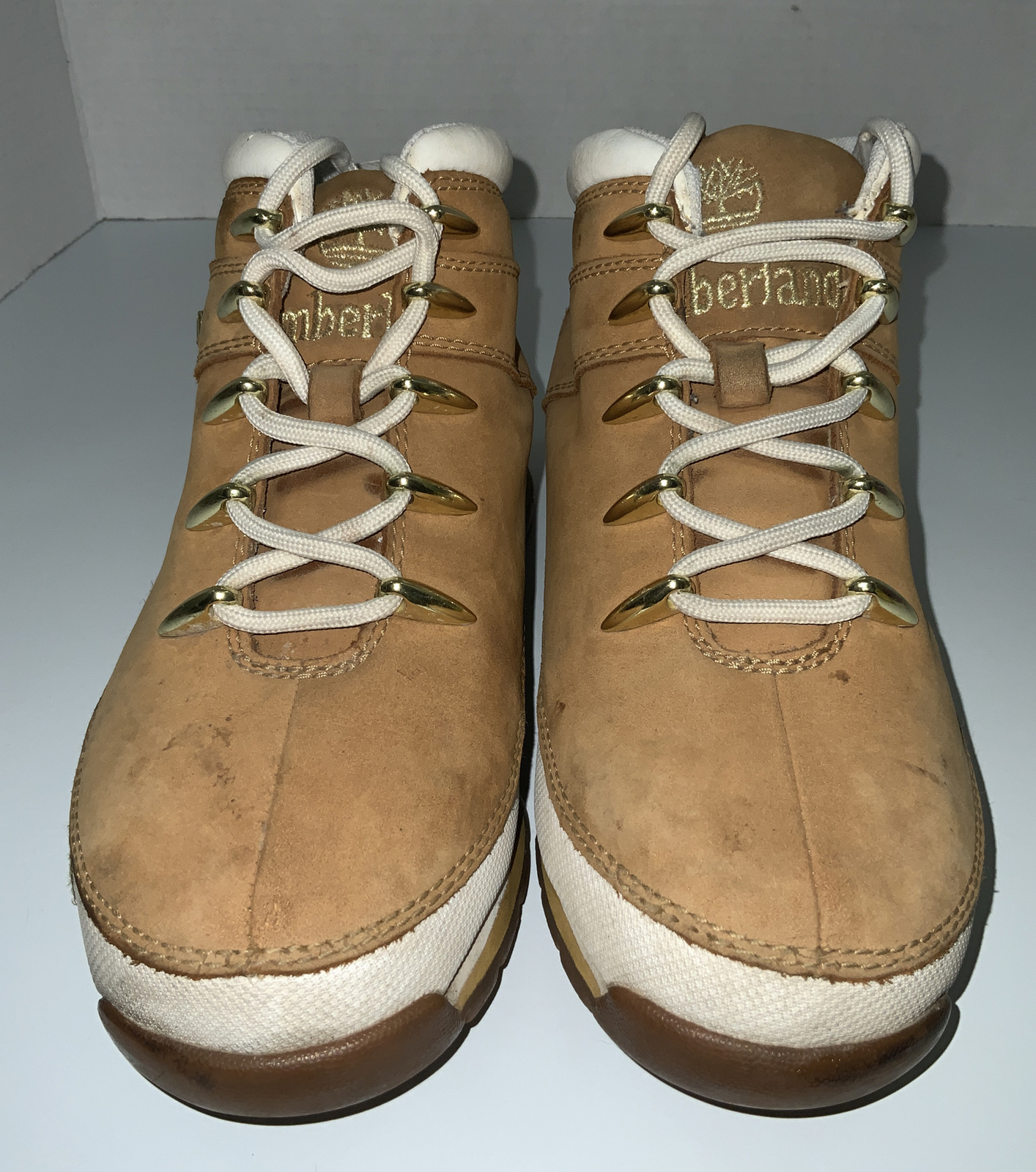 Timberland Boots Womens 7.5 Tan Euro Sprint Hiker Wheat White Gold Pre-owned