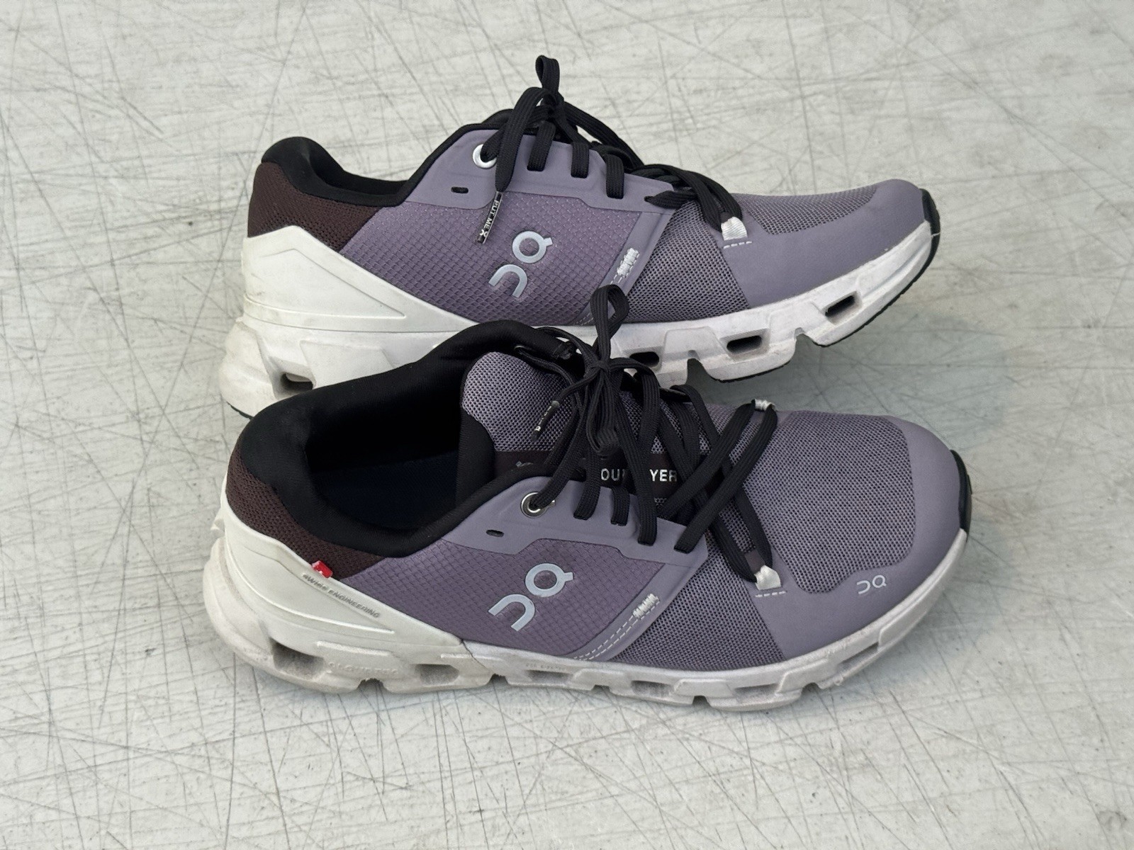 On Cloud OC Running Cloudflyer 4 Women’s 8.5 ‘Shark Pearl’ Purple Shoes USED