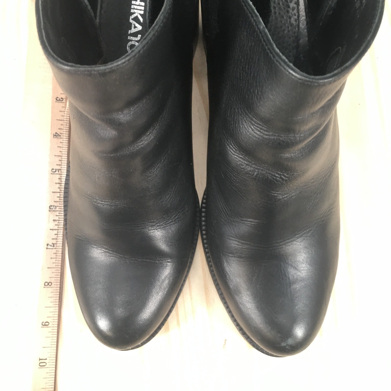 Chikato Boots Womens 39 Ankle Bootie Black Side Zip Casual Comfort Block Heels