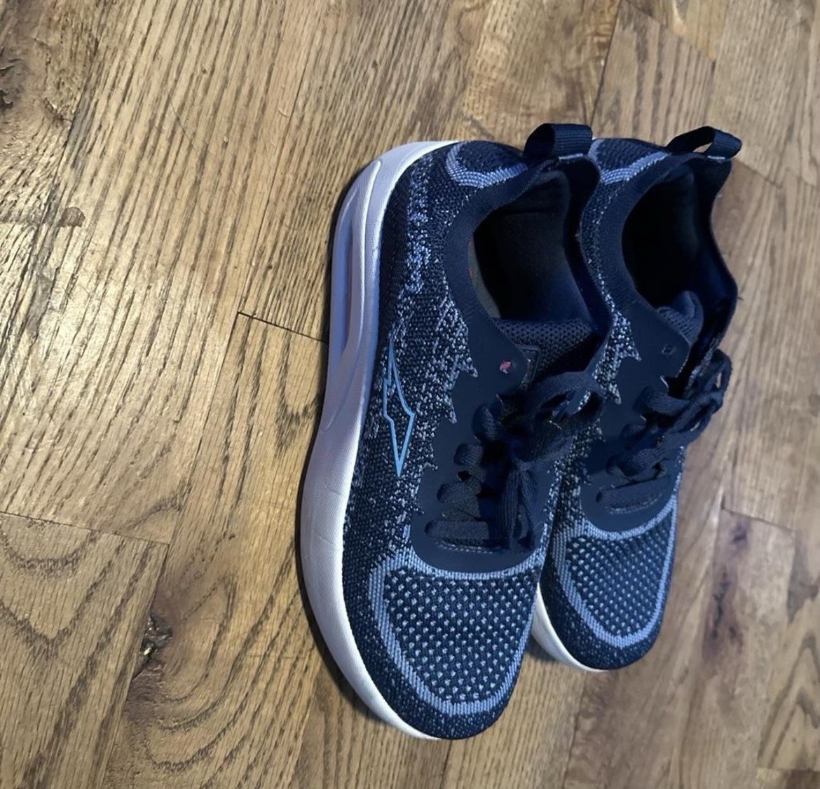 Avia Women’s Lace-Up Air Sneakers – Navy/Blue Knit – Size 8